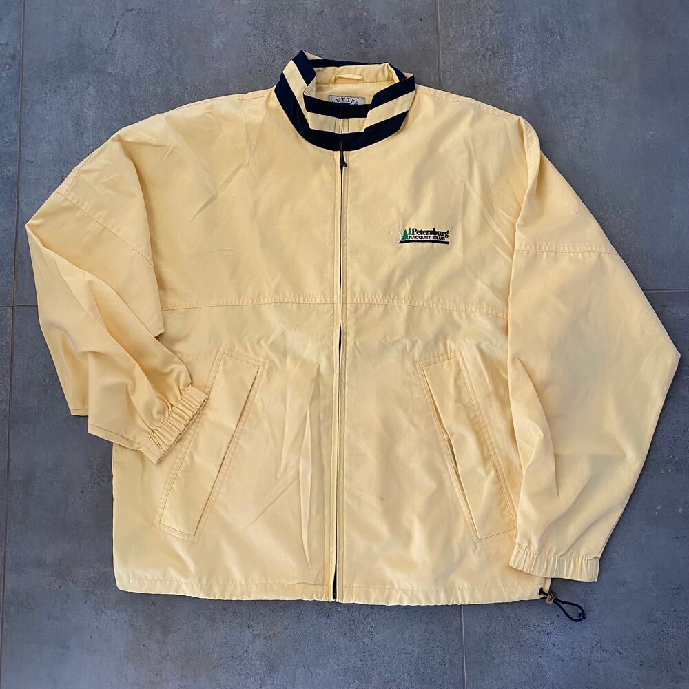 Cutter & Buck‎ Men's M Yellow/Navy Blue Poplin Jacket Full Zip
